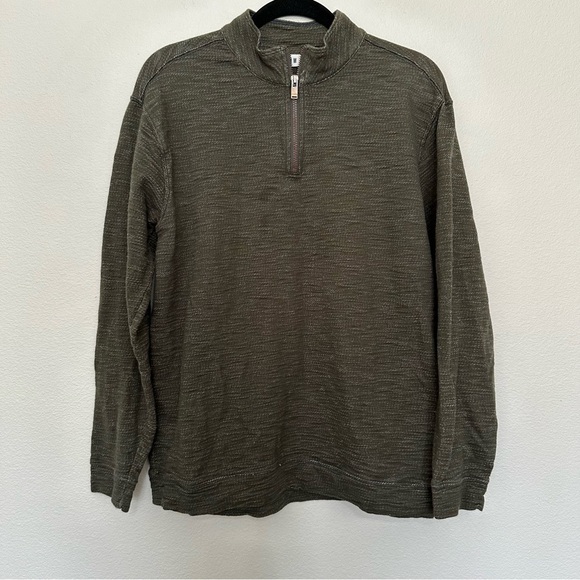 ROWM mens 1/4 zip pullover sweater olive green sz.L - Picture 1 of 3